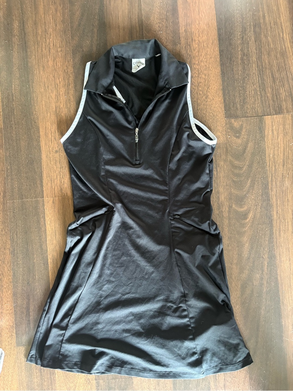 Callaway Black Sleeveless Golf Dress with White Trim